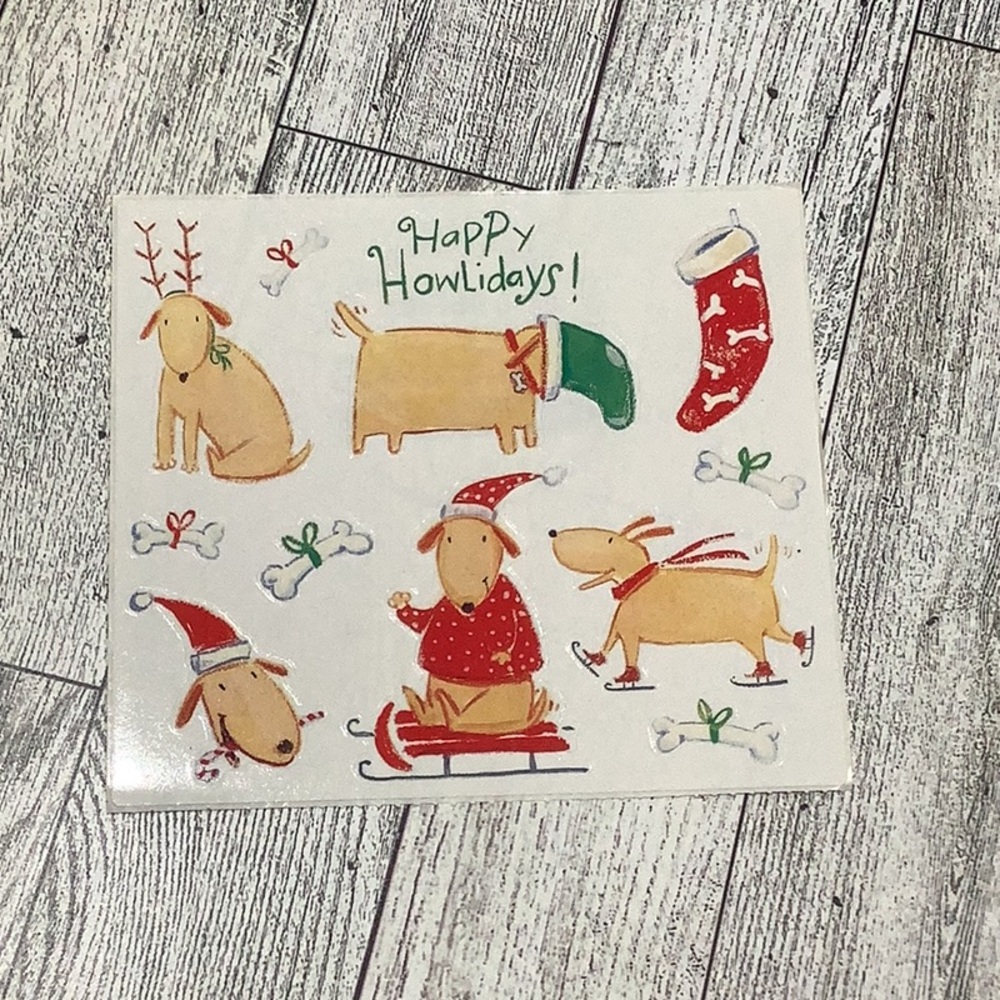 Christmas holidays dog scrapbooking stickers new